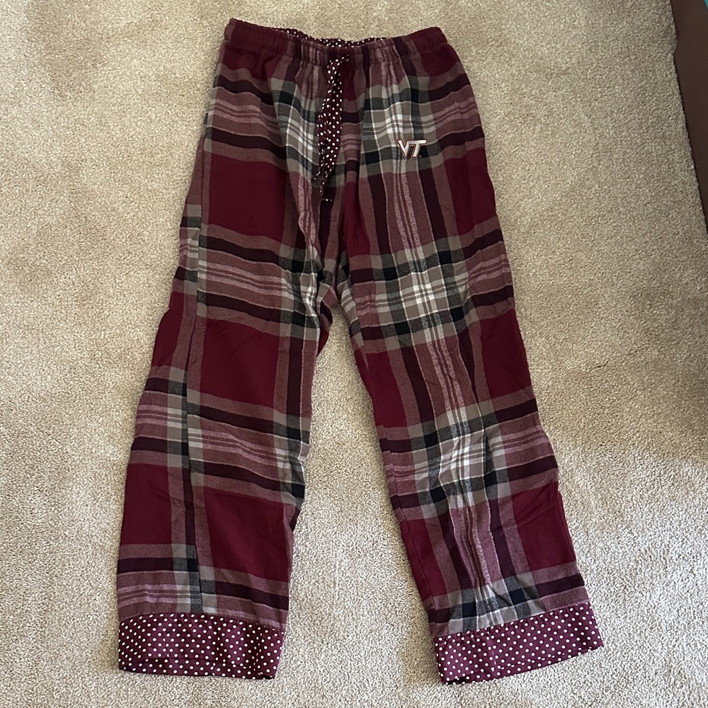 Virginia Tech Plaid Burgundy Pajama Pants